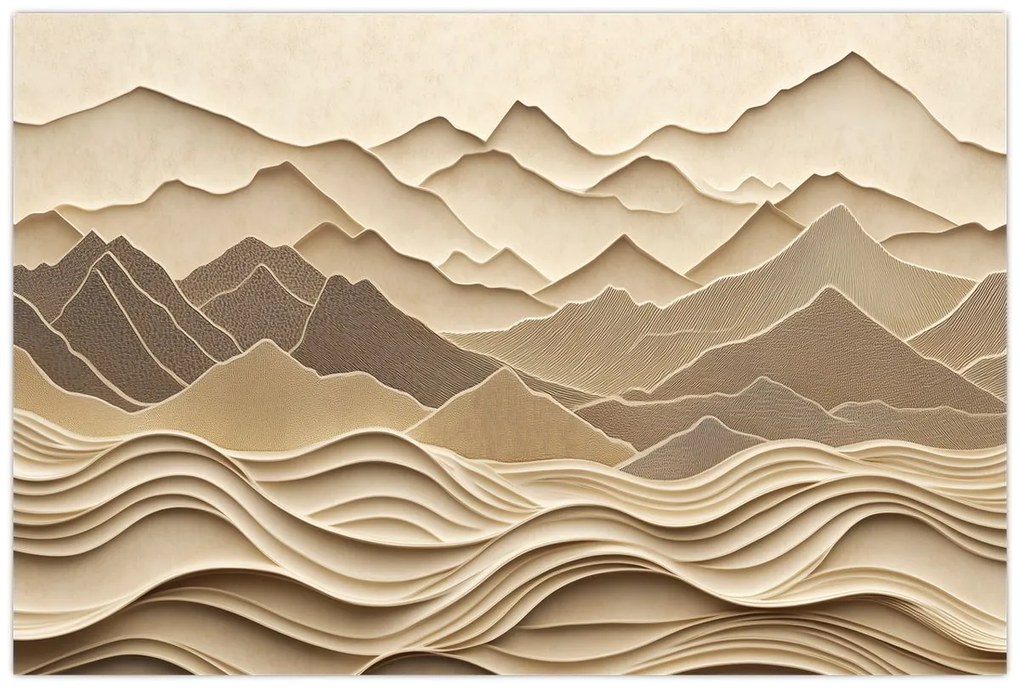 Tablou - Linii Montane 3D (90x60 cm)