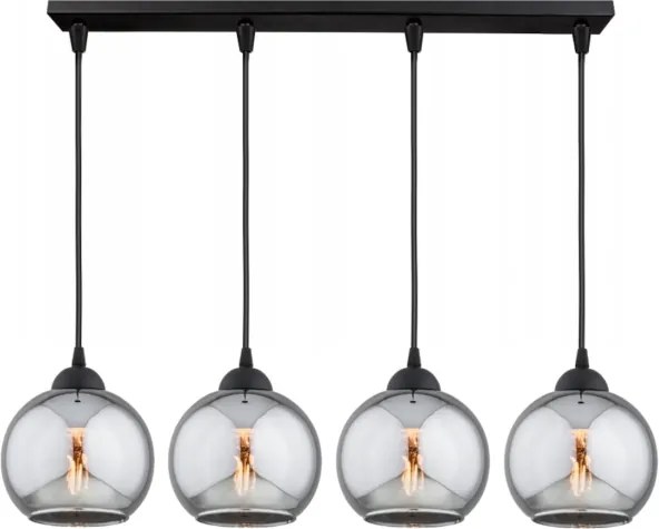 Brilagi - Lustră pe cablu DIOR 4xE27/60W/230V negru/gri fumuriu