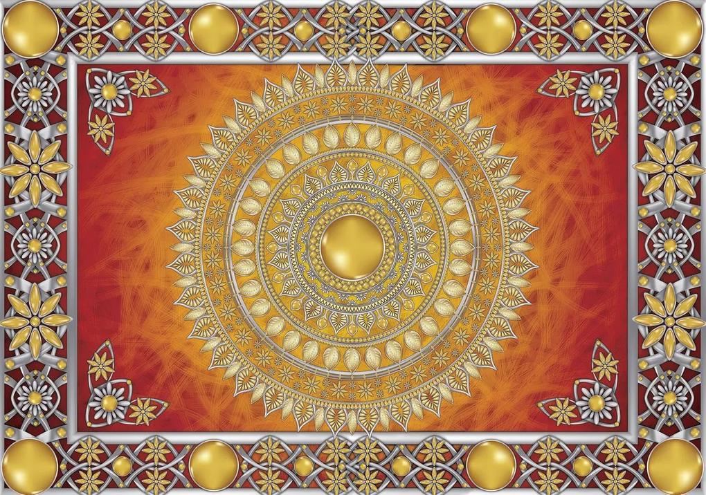 Fototapet - Mandala aurie și roșie (152,5x104 cm), în 8 de alte dimensiuni noi