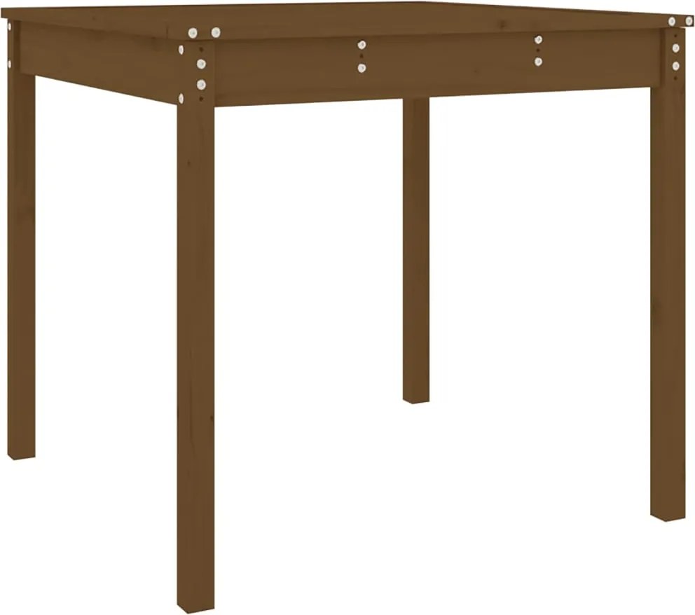 vidaXL Măsuță de grădină, maro miere, 82,5x82,5x76 cm, lemn masiv pin