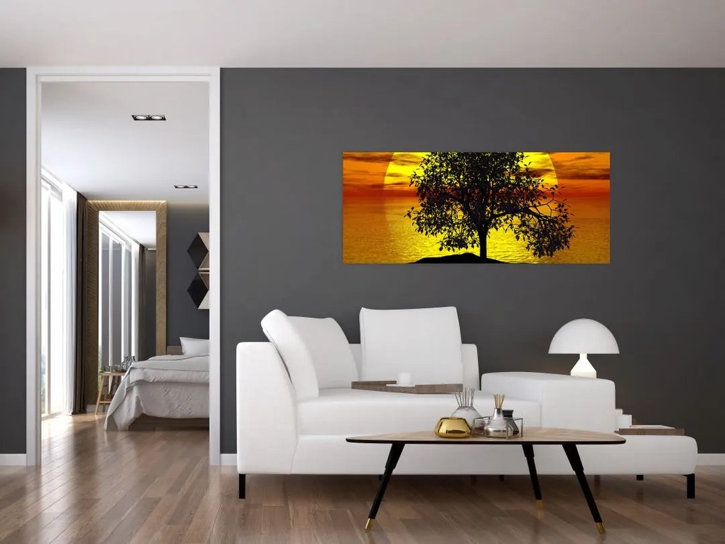 Tablou - Silueta copacilor (120x50 cm)