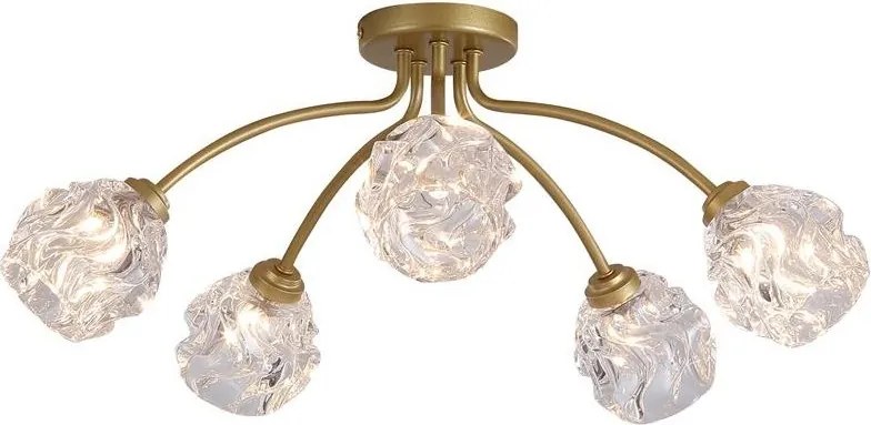 Lustra aplicata 5 becuri metal auriu Astral