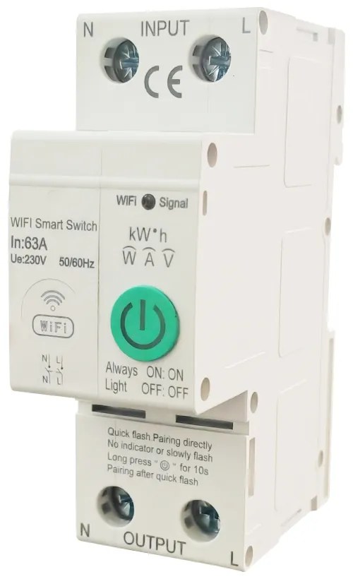 Siguranta automata Wi-Fi LUXION, 63A 2 Poli (1P+N), Monitorizare consum, Control aplicatie