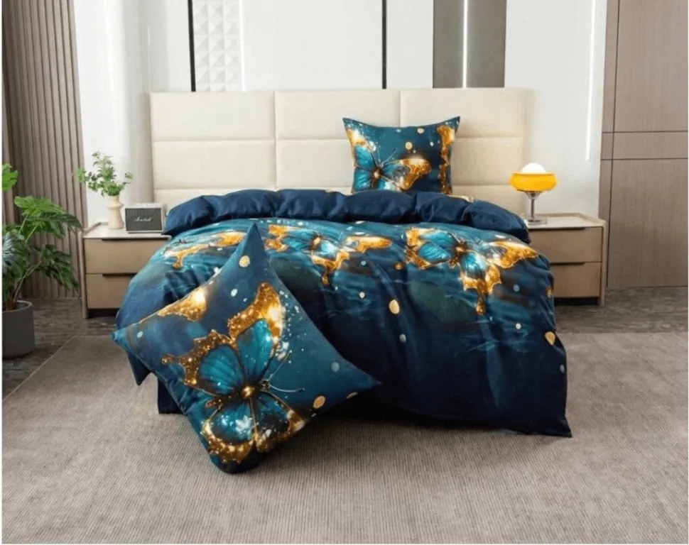 Lenjerie de pat din microfibra MYSTIC BUTTERFLY albastru Dimensiune lenjerie de pat: 70 x 80 cm | 140 x 200 cm