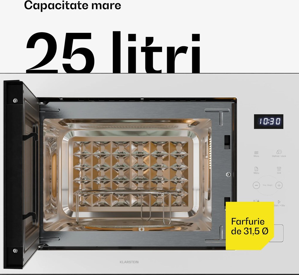 Klarstein Velaire cuptor cu microunde încorporabil cu grill | 1200 W grill | 850 W microunde | 60 cm