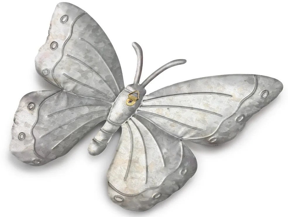 Decoratiune de perete din metal fluture BUTTERFLY 40 cm - mai multe culori Culoare: Albastru