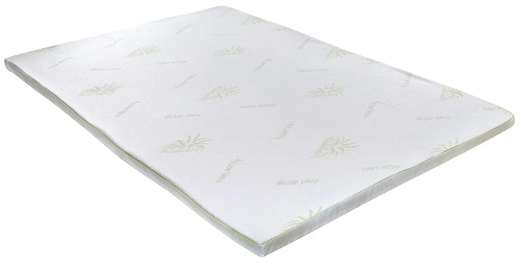 Topper saltea Aloe Vera Therapy Memory Arctic Gel 7 zone de confort, Green Future, 120x190 cm, H 5 cm