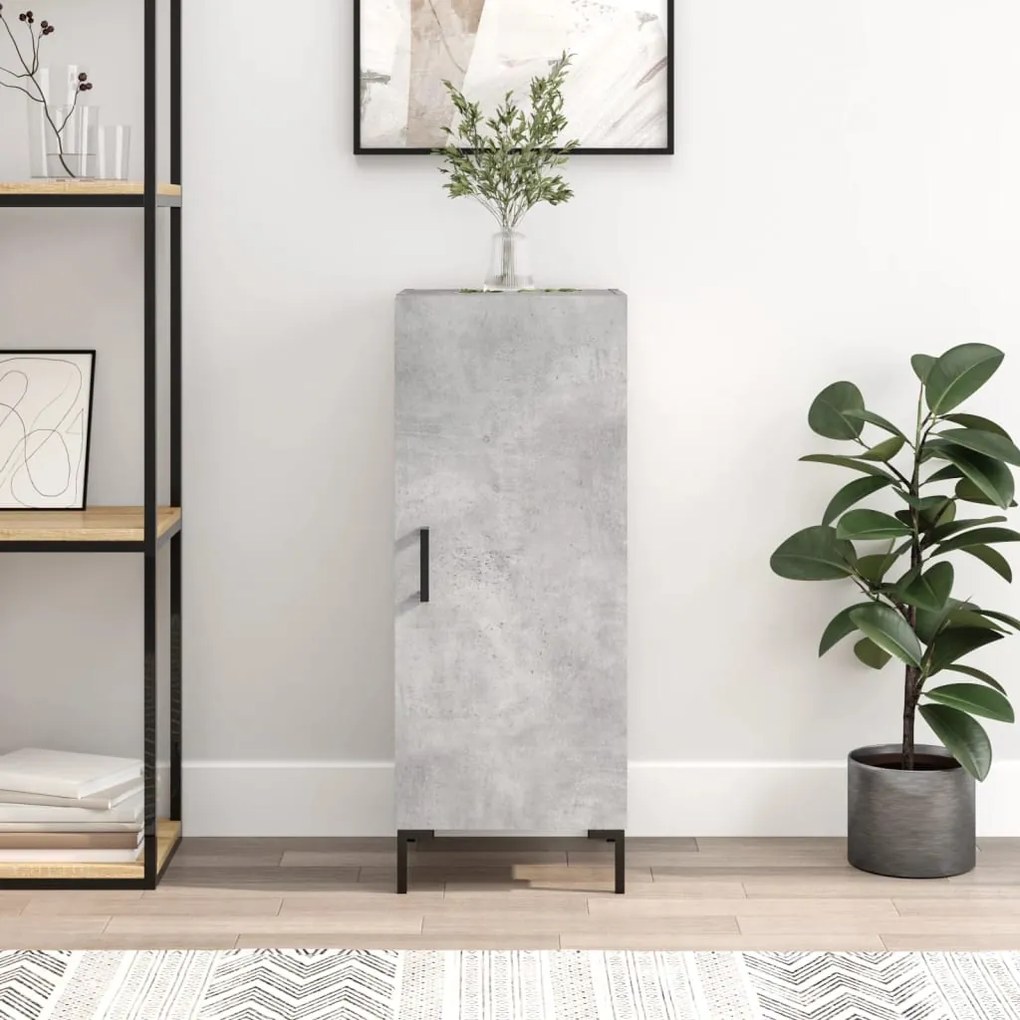 vidaXL Servantă, gri beton, 34,5x34x90 cm, lemn compozit