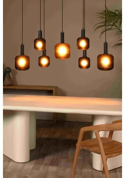 Lustră pe cablu Lucide 45405/07/30 ELOISE 7xE27/40W/230V negru