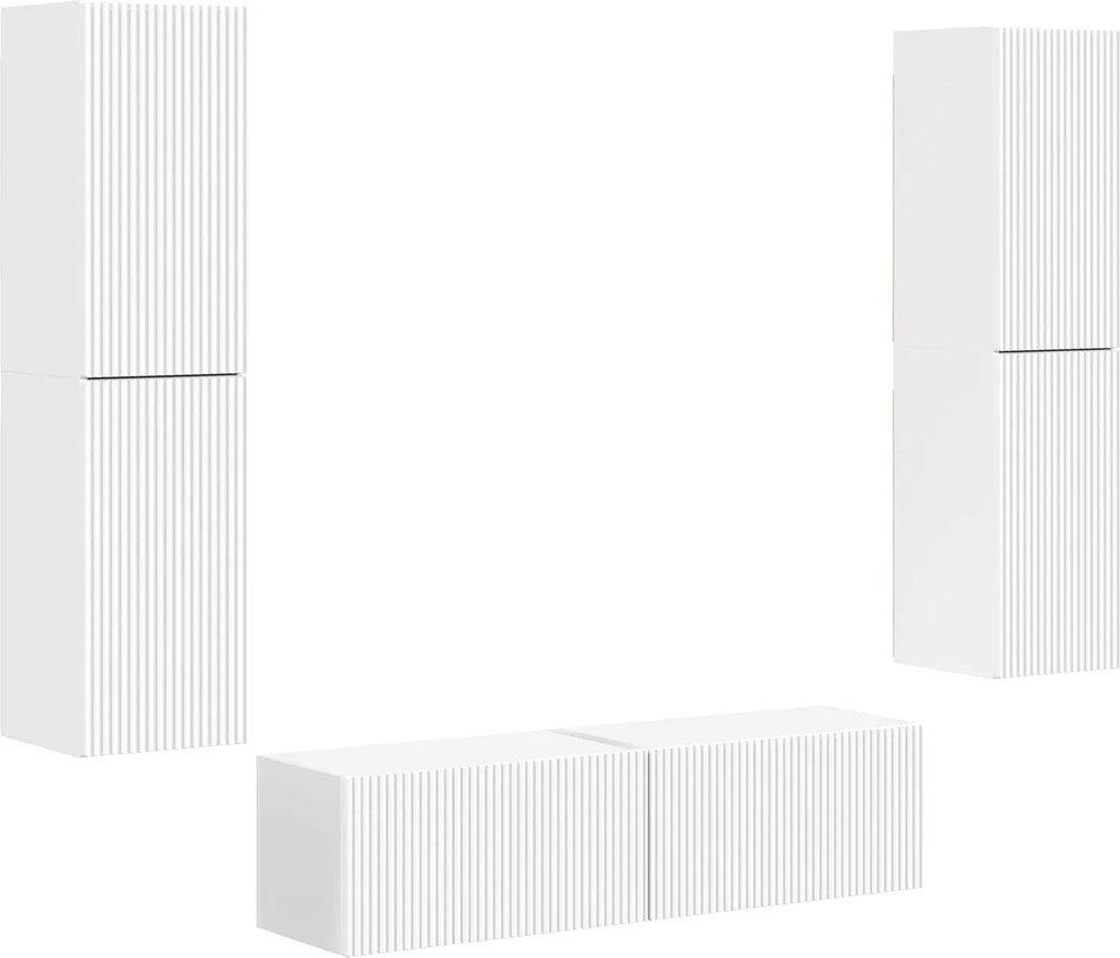 vidaXL Set comodă TV 6 pcs Alb Lemn compozit