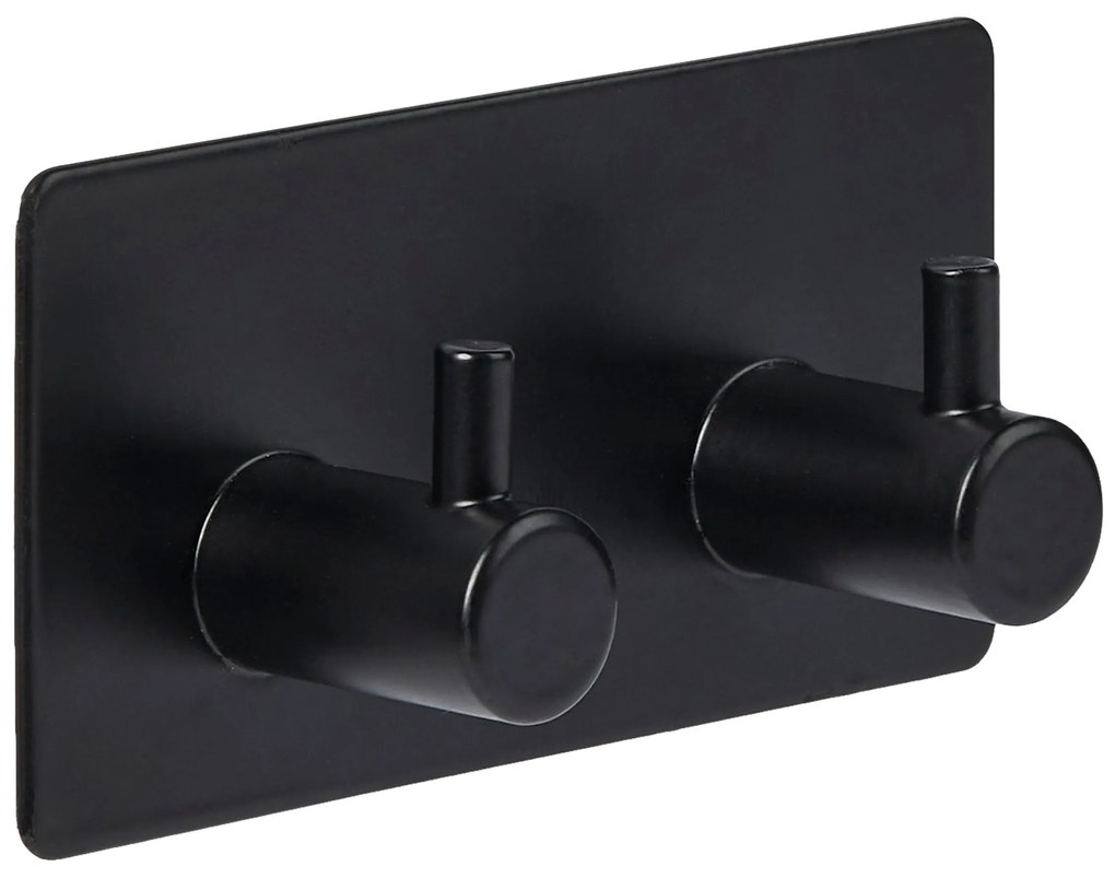 Cârlig autoadeziv STIKY+, 2 cârlige, oțel inoxidabil, 9 x 2,8 x 4,5 cm