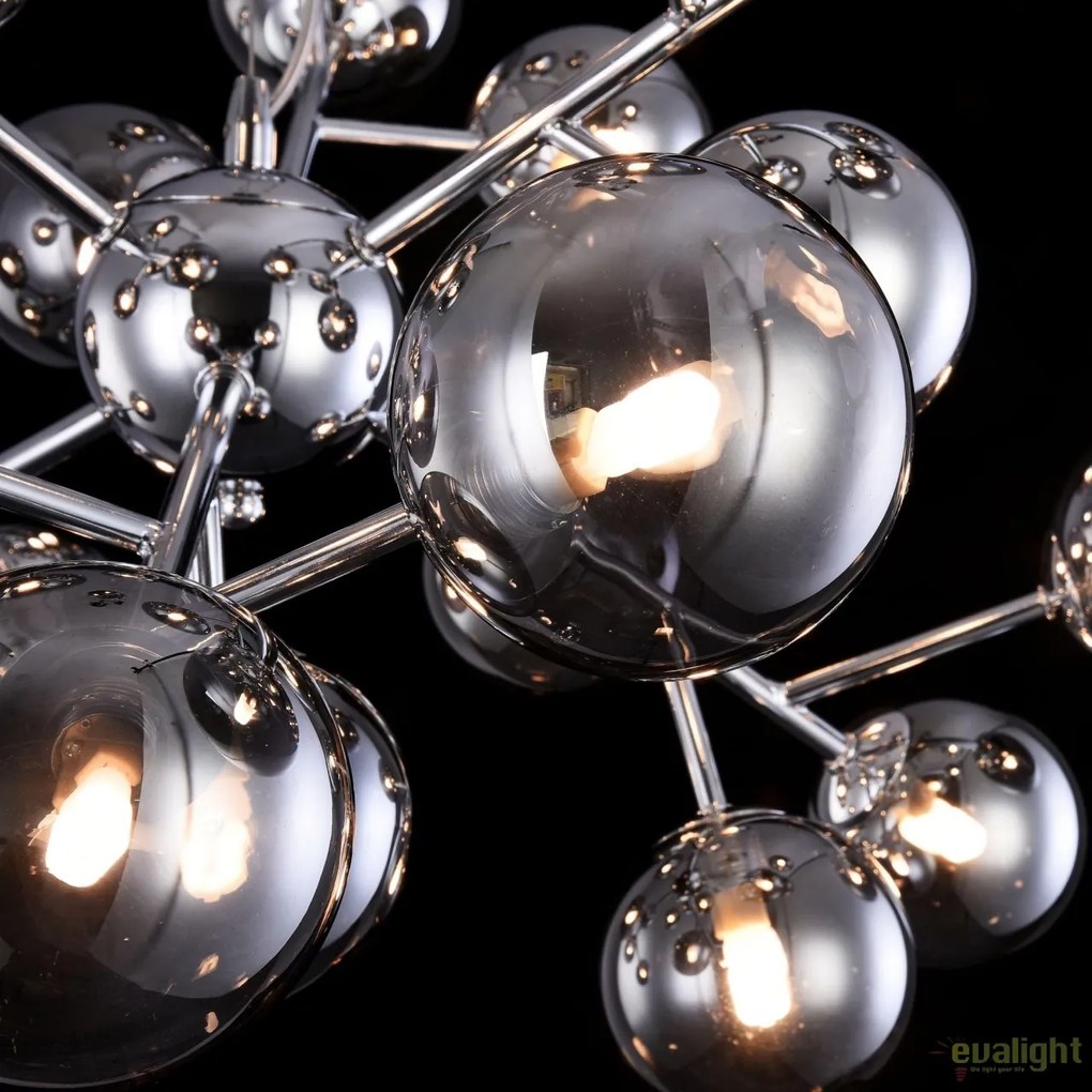 Lustra deosebita cu 24 de surse de lumina Dallas, crom/ fumuriu MYMOD545PL-24CH