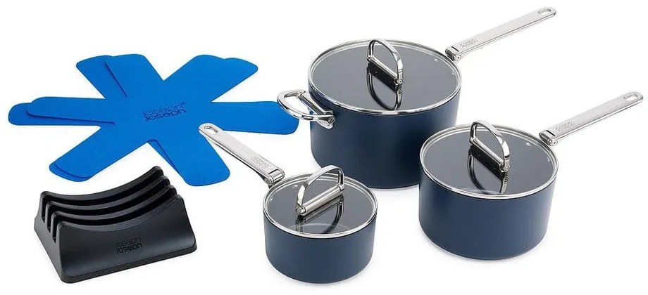 Oale cu capac/cu suprafață ceramică 3 buc. adecvate pentru plita cu inducție Space – Joseph Joseph