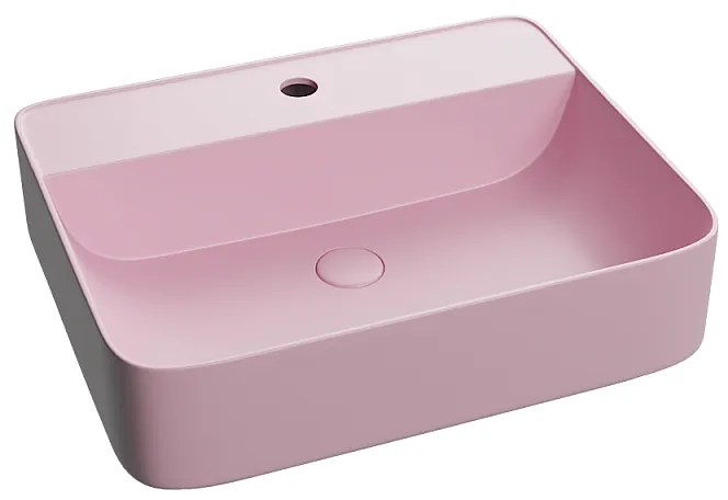 Lavoar baie pe blat roz cu ventil inclus Dalet, Color Roz mat