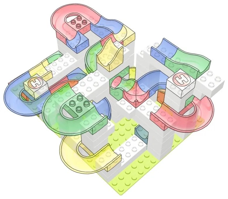 Set cuburi de construit Hubelino Snow, 120 piese