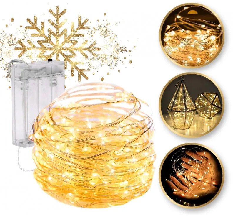 Lant luminos de Craciun 50 LED-uri, alb cald