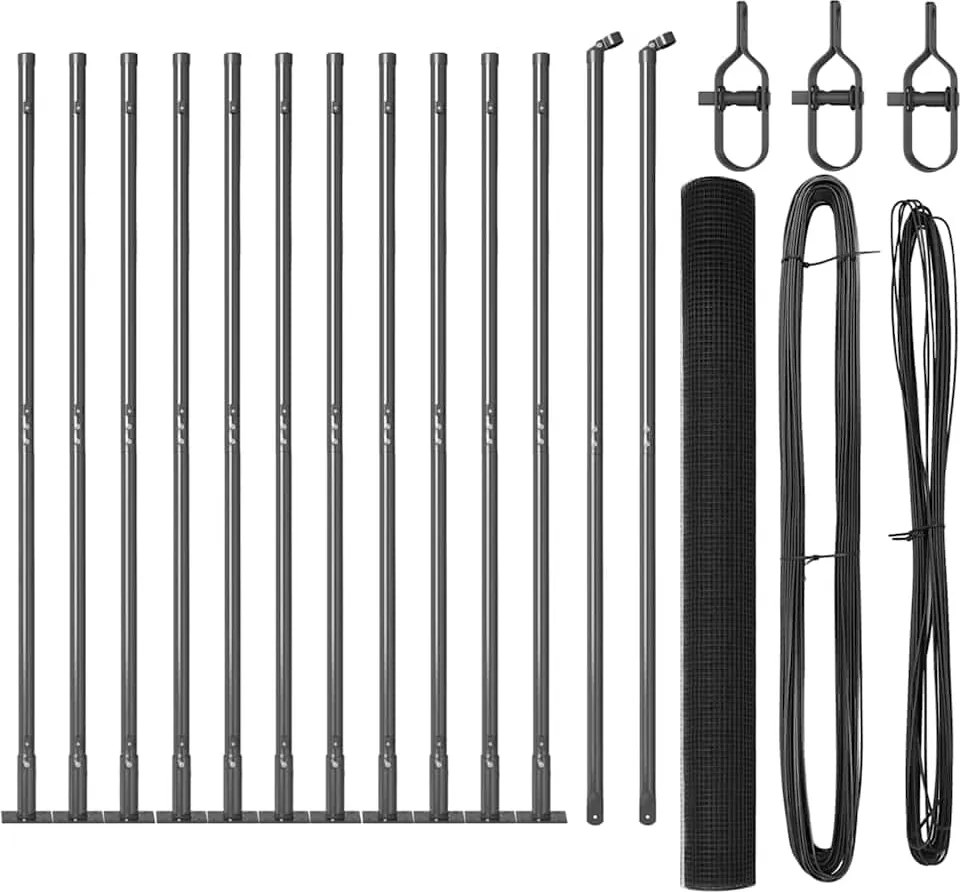 vidaXL Stâlp de gard. Gri 25 x 1,4 m (rulou de 19 x 19 mm) Oțel și PVC