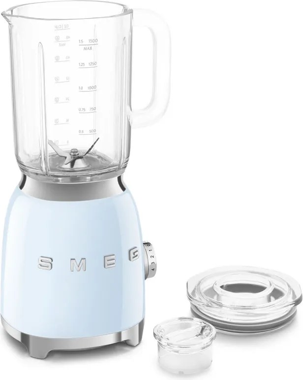 Blender Smeg BLF03PBEU, 800 W, 1,5 l, 18 000 rpm, 4 programe, 4 viteze + Impuls, Otel inoxidabil, Albastru pastel