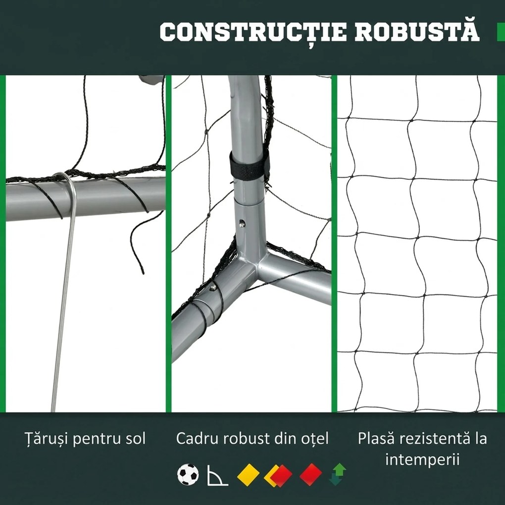 SPORTNOW Poartă Fotbal Mare 10ft x 6.5ft, Montaj Rapid, Perfectă pentru Antrenamente și Meciuri | Aosom Romania