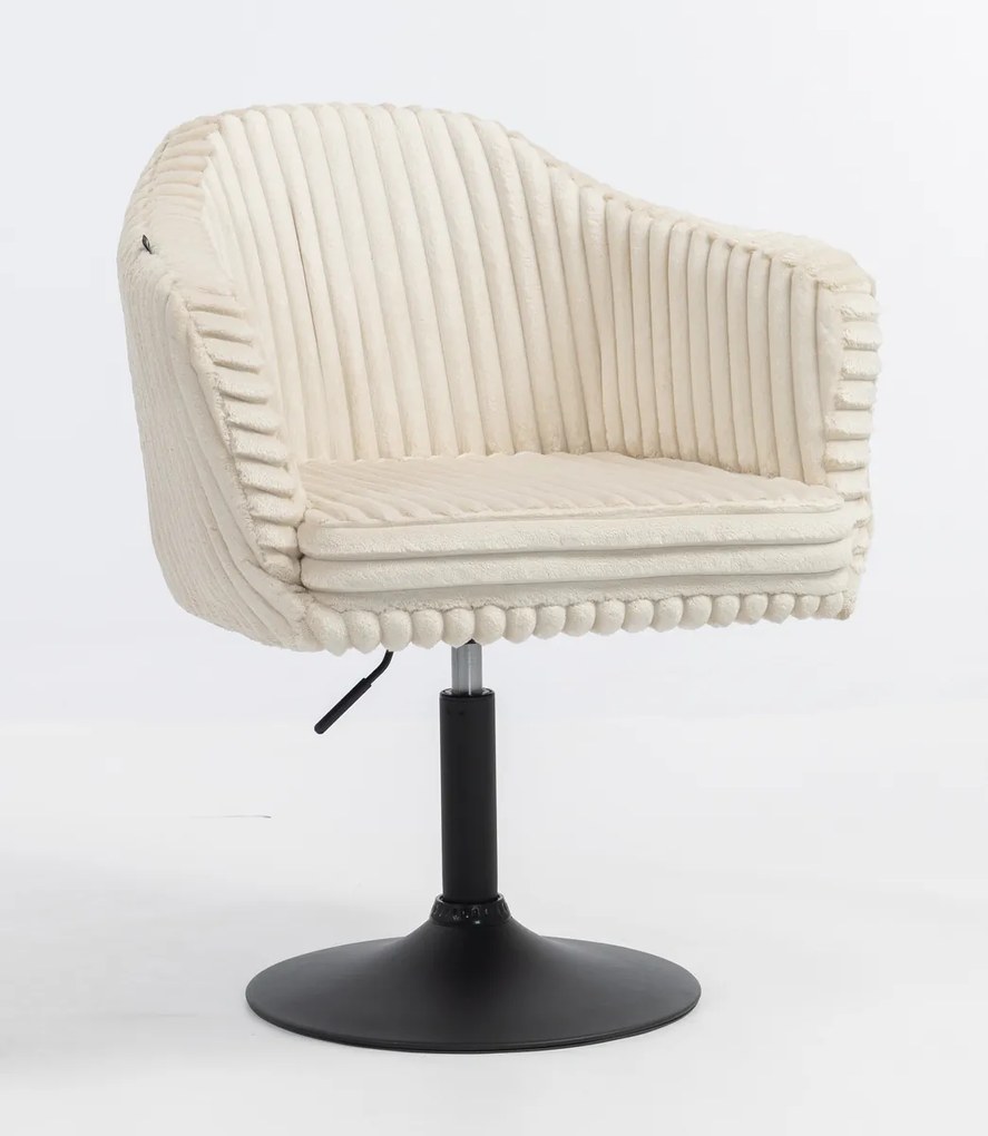 HR832N Scaun Cappuccino Teddy Cord cu Bază Neagră