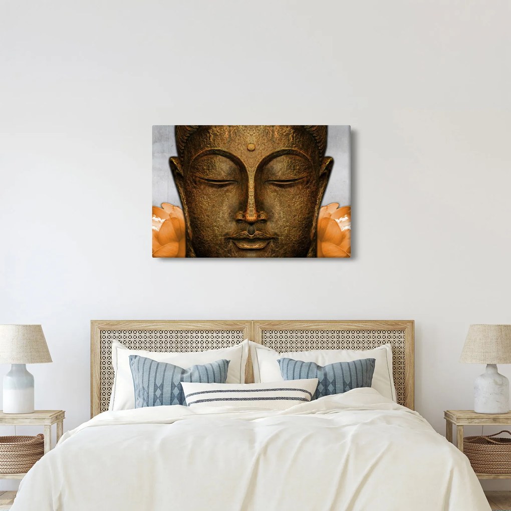 Tablou cu statuie cu detaliu a feței (90x60 cm)