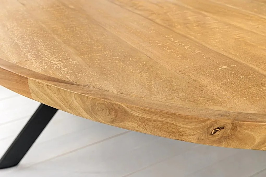 Masa de sufragerie ovala, Lemn de mango, Natur, GALAXIE 240cm