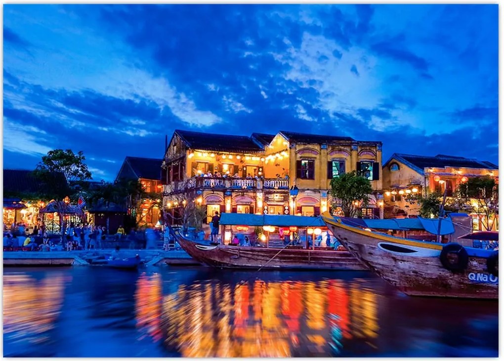 Tablou - Orașul de noapte Hoi An, Vietnam (70x50 cm)