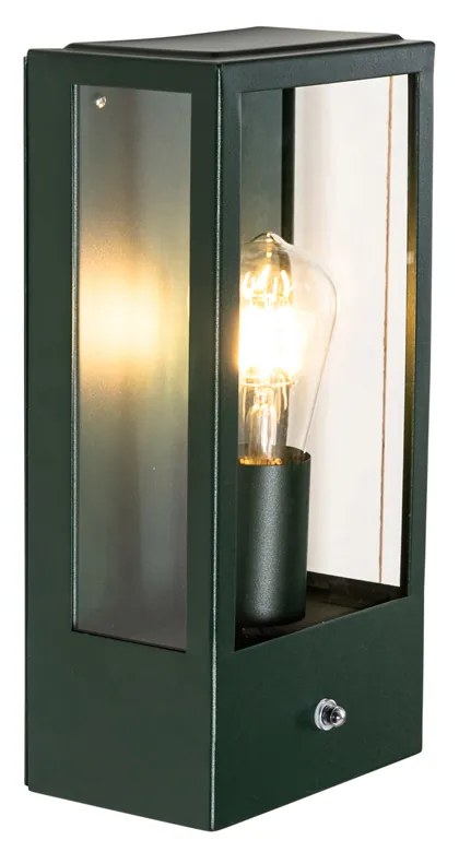 Aplică de perete exterioară verde închis cu senzor de amurg IP44 - Rotterdam