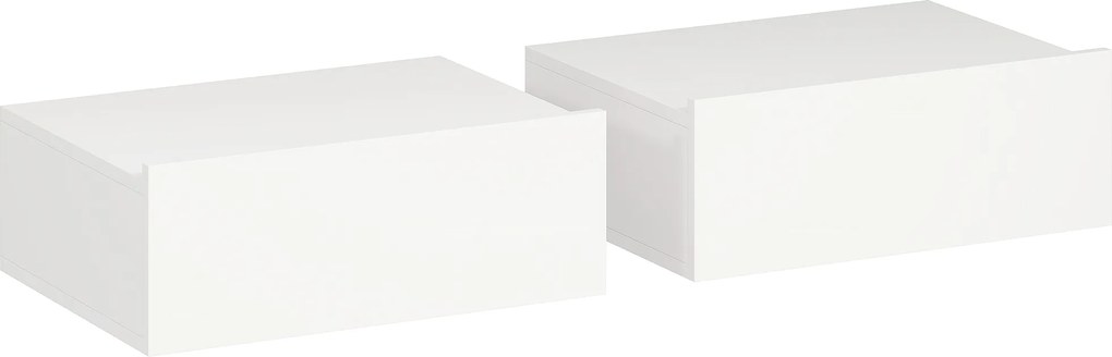 HOMCOM Set de 2 Noptiere Suspendate pentru Dormitor cu Sertar, 40x30x15 cm, Alb | Aosom Romania