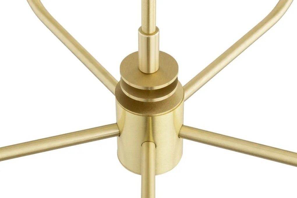 Candelabru 5 brate, alama periata, sticla alb mat PRESTON 2195