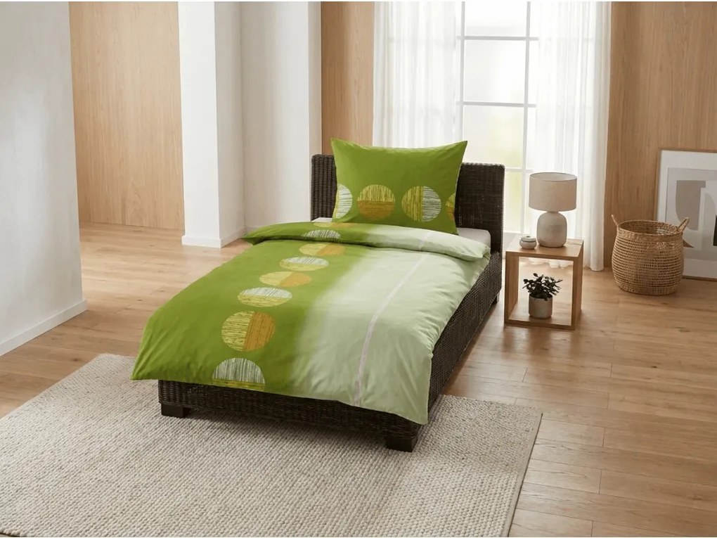 Lenjerie de pat din bumbac SEGINO verde Dimensiune lenjerie de pat: 70 x 90 cm | 140 x 200 cm