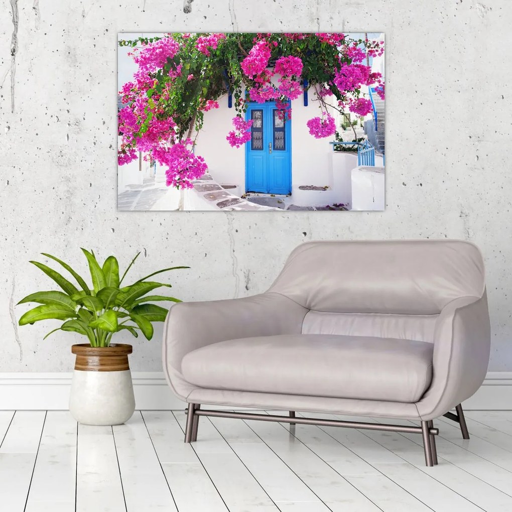 Tablou - Casă tradițională grecească (90x60 cm)