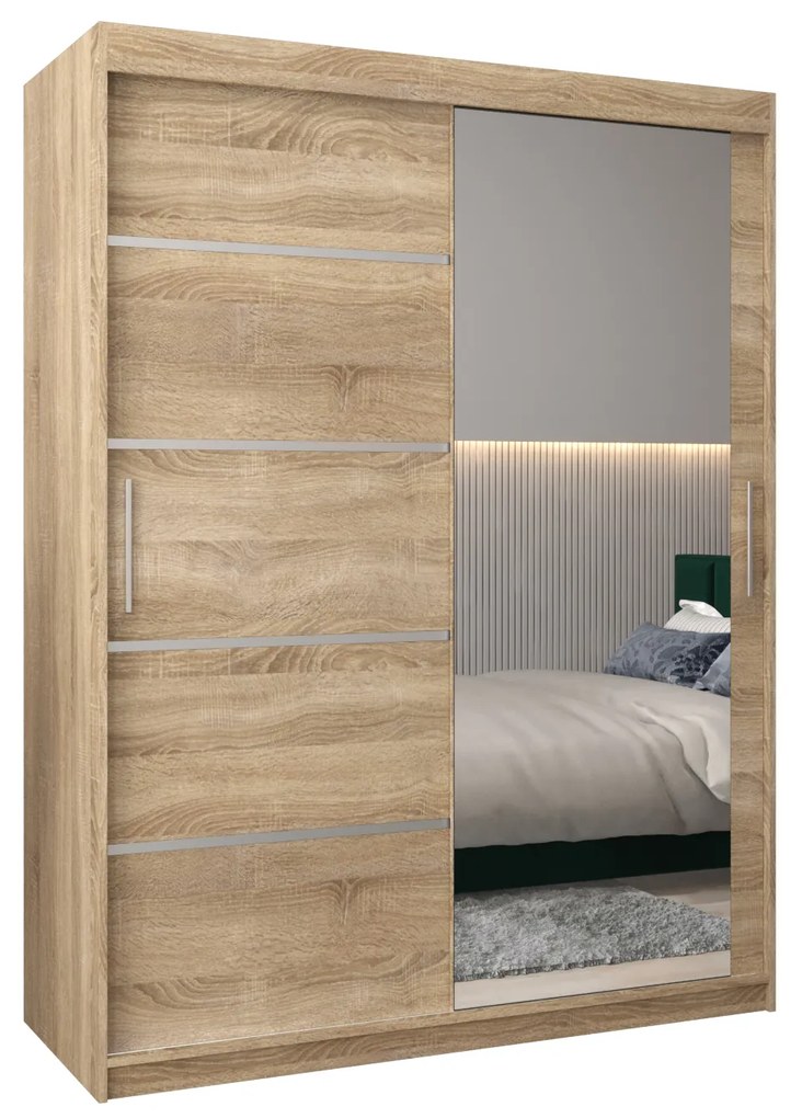 Dulap de haine 180 cm cu oglindă Verika 2 180 (stejar sonoma). 1064220