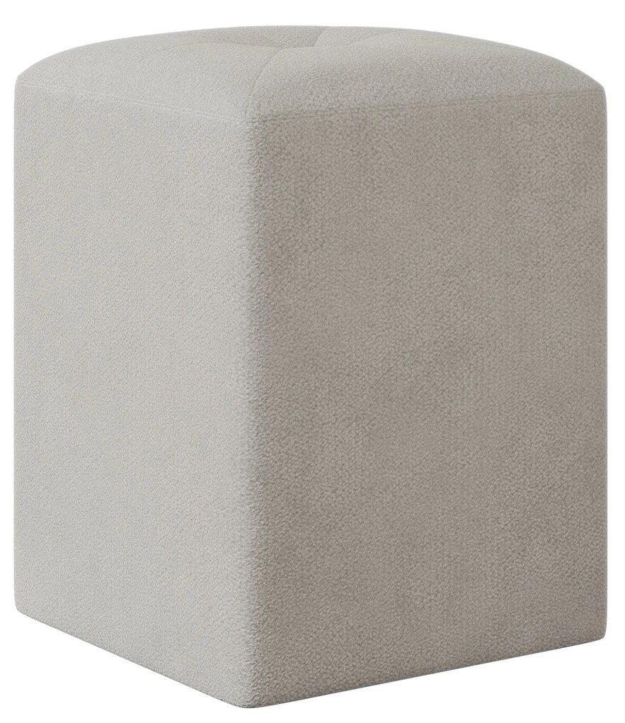 Taburet Tapitat Talin, Gri, Stofa, L 35 x l 35 x H 45 cm