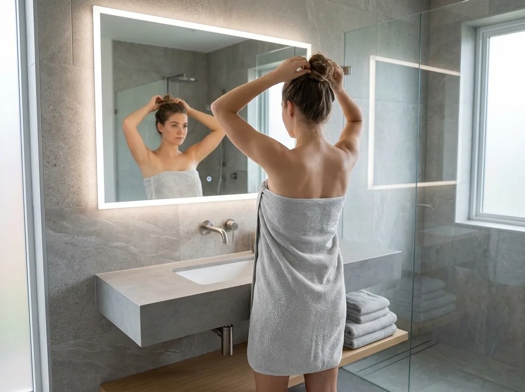 Prosop NORIELLE 70x140 cm gri deschis, 100% bumbac