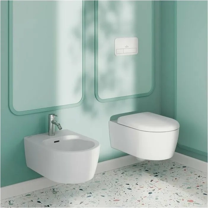 Bideu suspendat Villeroy&Boch Skyla cu finisaj alb mat - Stone White CeramicPlus
