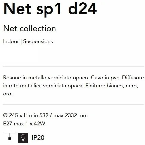 Pendul modern design decorativ Net sp1 d24 negru