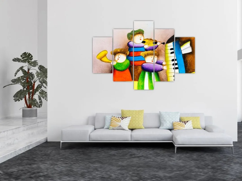 Tablou - Muzicanții, pictură (150x105 cm)