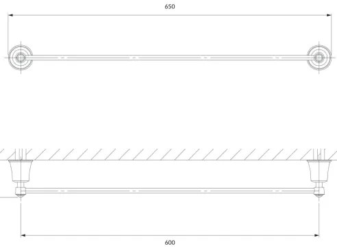 Suport de perete pentru prosoape OMNIRES AL53216CR ART LINE 65 cm crom lucios