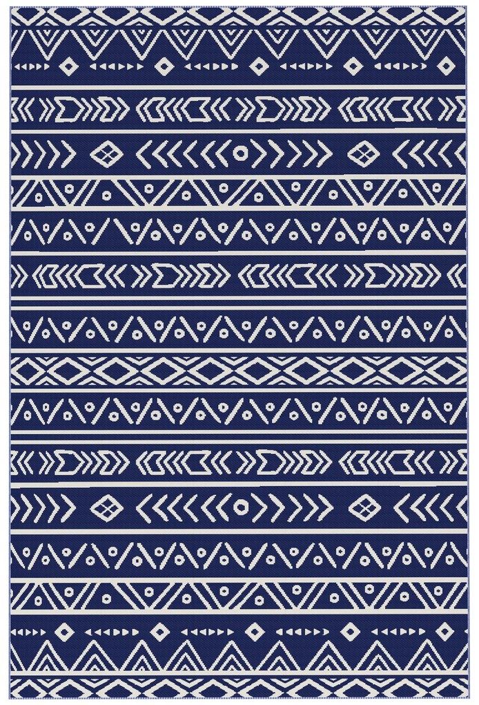 Outsunny Covor Reversibil pentru Exterior, Impermeabil, din Paie de Plastic, 182x274 cm, Albastru | Aosom Romania