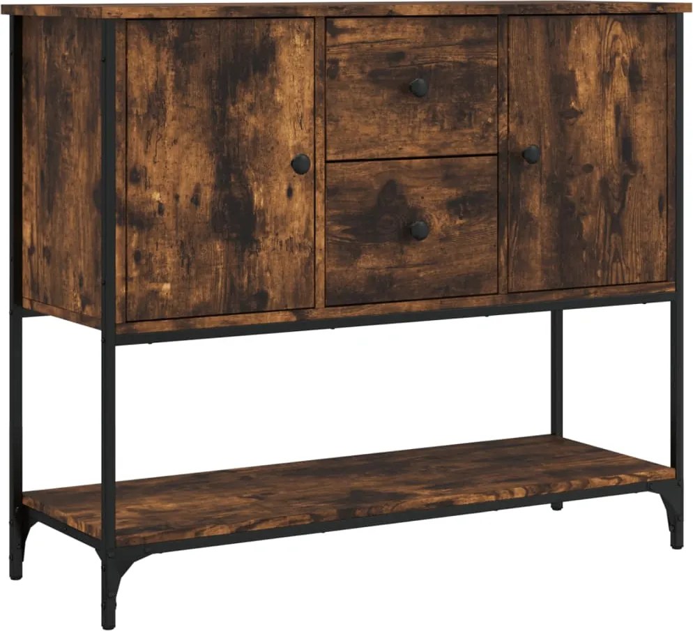 vidaXL Servantă, stejar fumuriu, 100x36x85 cm, lemn prelucrat