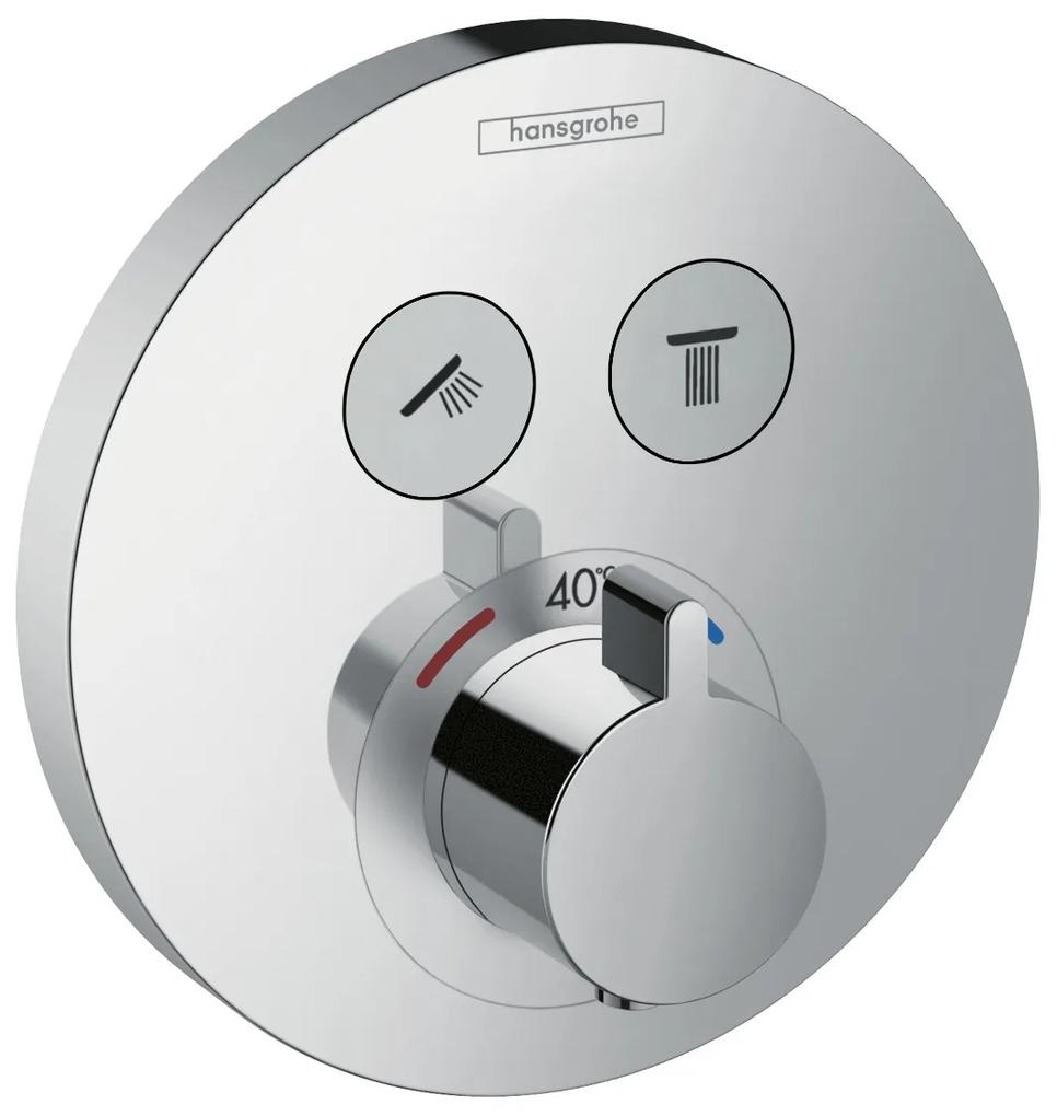 Baterie cada termostatata Hansgrohe ShowerSelect S, montaj incastrat, crom - 15743000
