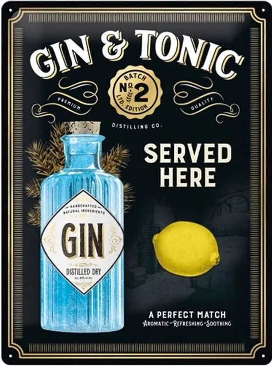 Placă metalică Gin & Tonic