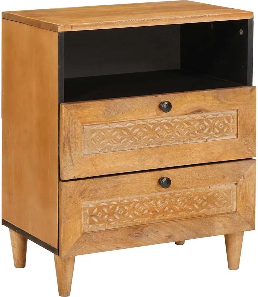 vidaXL Dulap de noapte cu sertar cu raft Maro deschis 50 x 33 x 62 cm