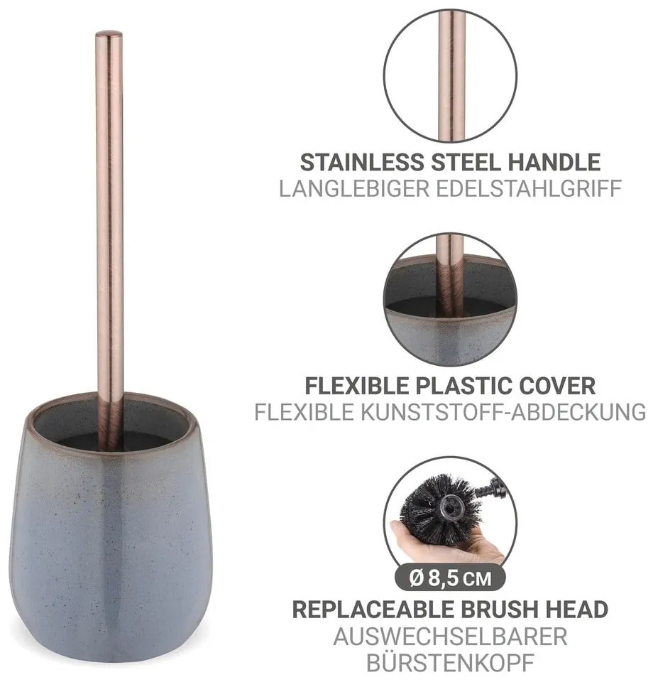 Perie de WC gri din ceramică Sirmione – Wenko