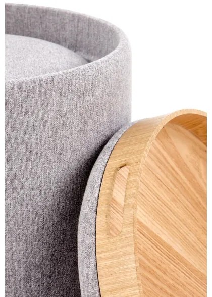 Set 2x tabureți AVIKO, Ø 38/45 cm, gri/bej