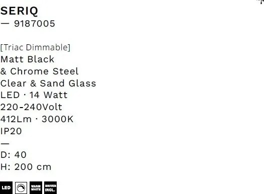 Lustra LED suspendata design decorativ SERIQ D-40cm