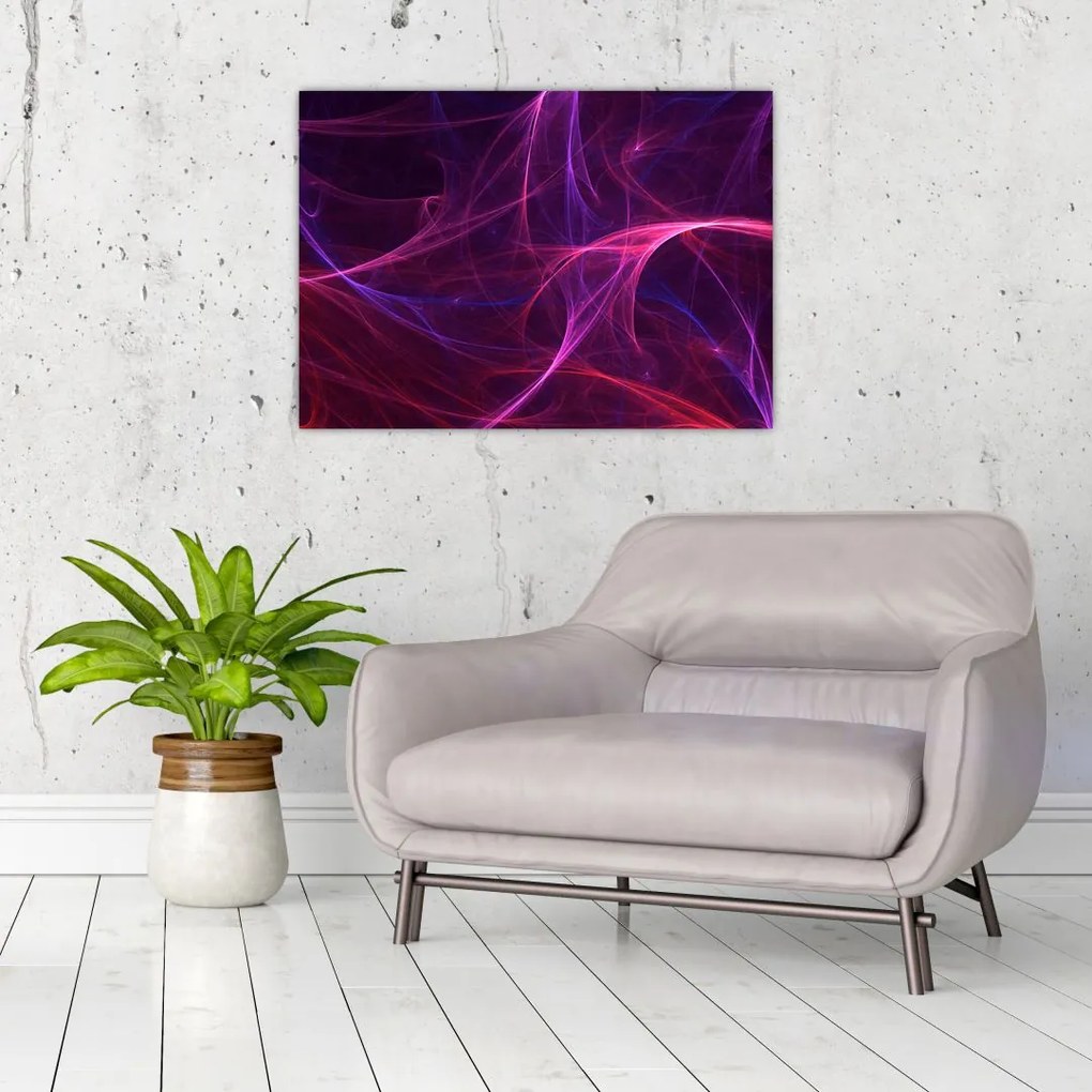 Tabloul abstract cu linii curbe (70x50 cm)