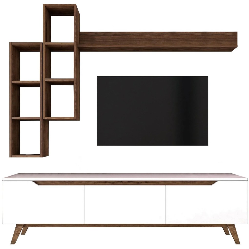 Mobilier living Mitevu 10 (alb + Nuc) . 1095672