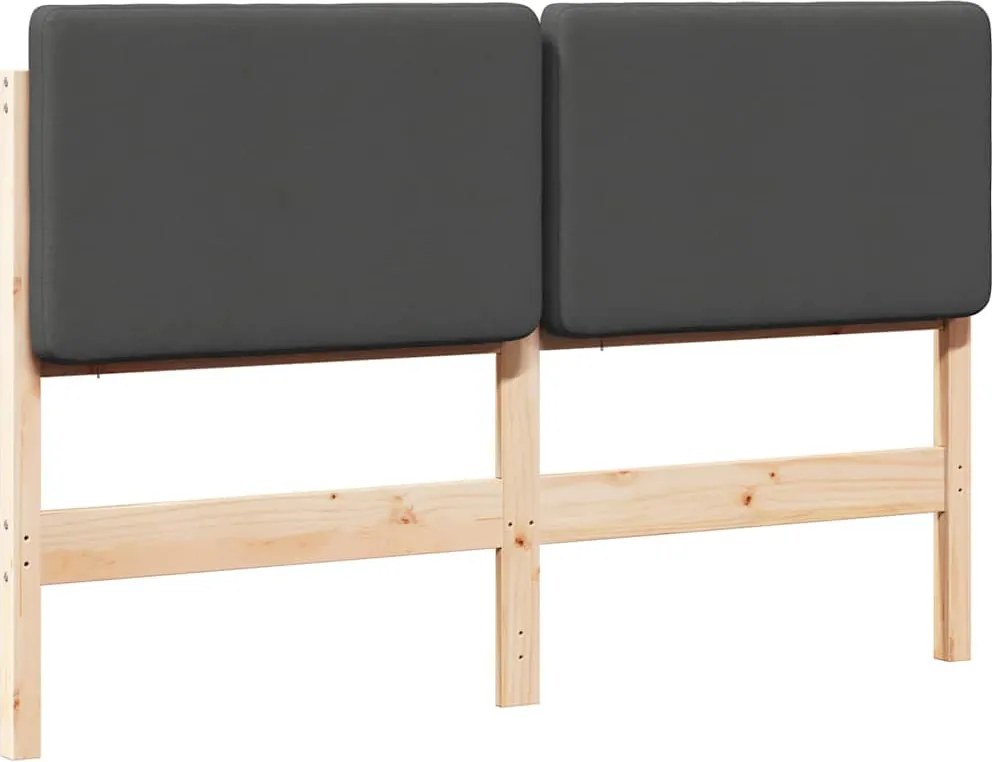 vidaXL Tăblie tapițată Maro și gri închis 160 cm Lemn de pin masiv